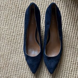 J. McLaughlin Dark Blue Suede Heels